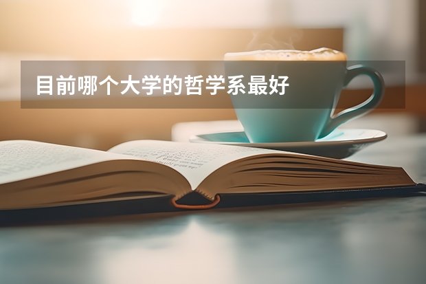 目前哪个大学的哲学系最好