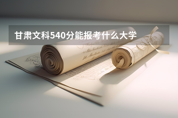 甘肃文科540分能报考什么大学