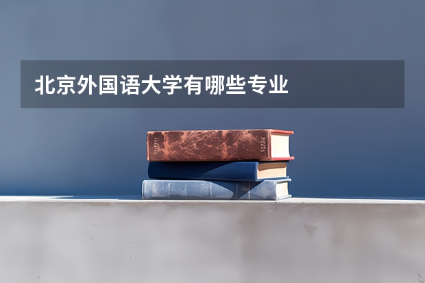 北京外国语大学有哪些专业