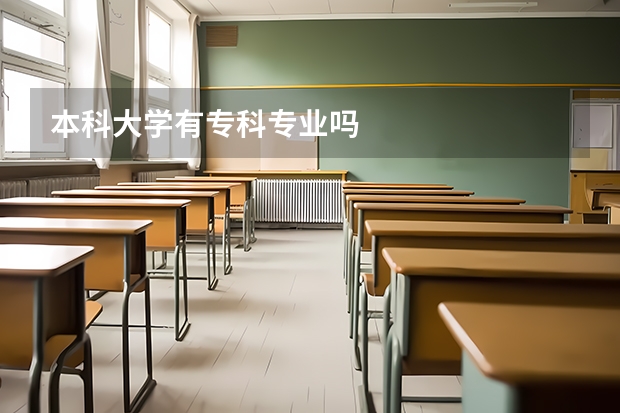 本科大学有专科专业吗