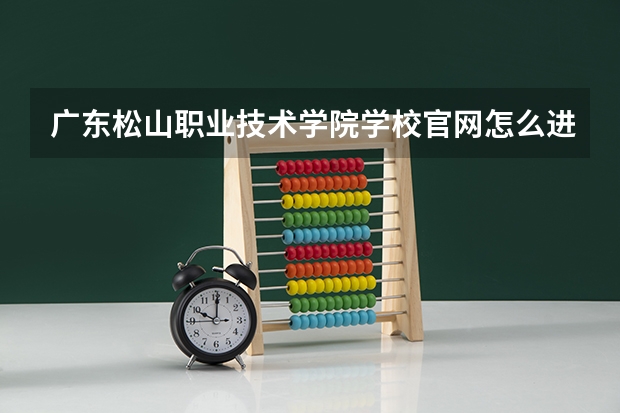 广东松山职业技术学院学校官网怎么进