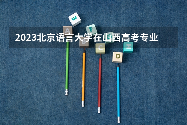 2023北京语言大学在山西高考专业招了多少人