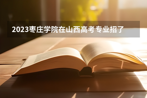 2023枣庄学院在山西高考专业招了多少人